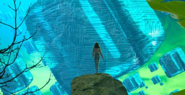 güzel tropikal yüzme arka plan