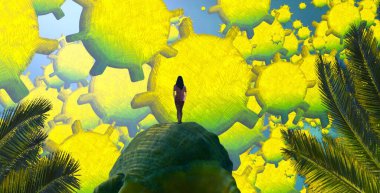 Ağaçta sonbahar yaprakları