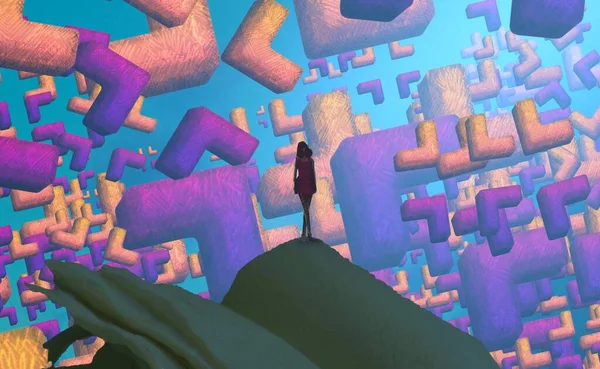 Güzel bir kadın 3d görüntü