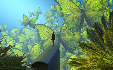 sonbahar ve palmiye ağacı