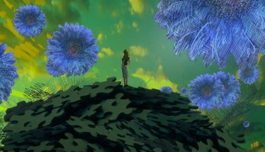 Çiçekli suluboya arkaplan