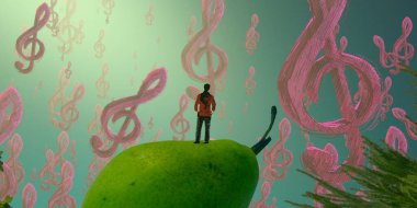 Yeşil ağaç ile soyut arkaplan