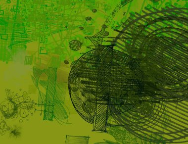 farklı Vintage desenleri ile soyut arka plan