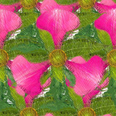 Arka planda çiçekler olan kusursuz desen