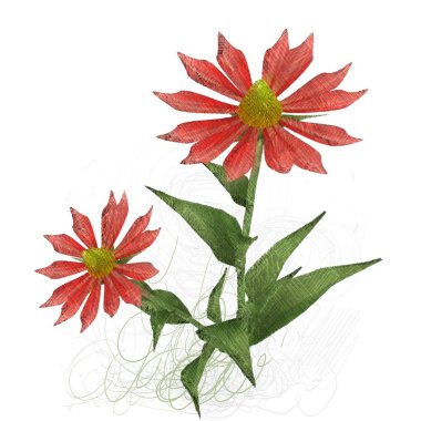 beyaz zemin üzerine kırmızı yaprakları