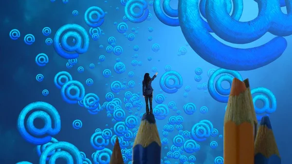 El çizimi vektör illüstrasyonu