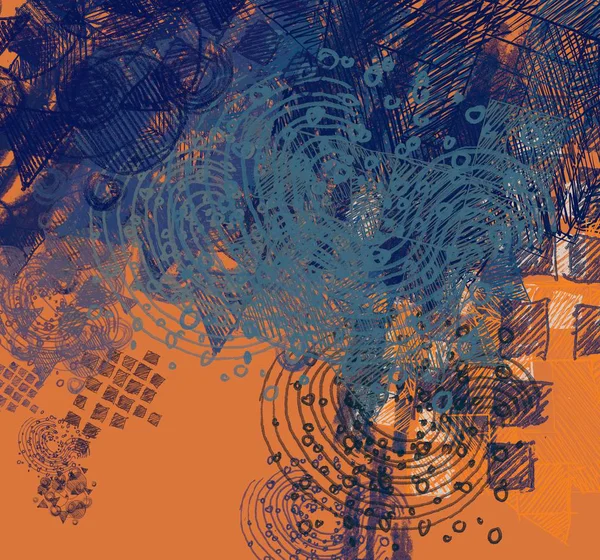 farklı Vintage desenleri ile grunge sanat arka plan