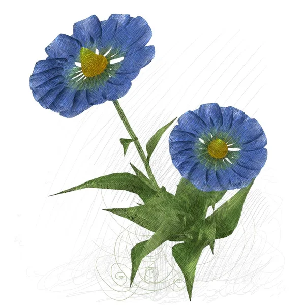 beyaz zemin üzerine suluboya çiçek