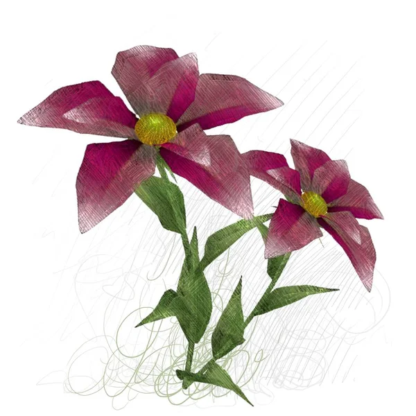 beyaz zemin üzerine suluboya çiçek