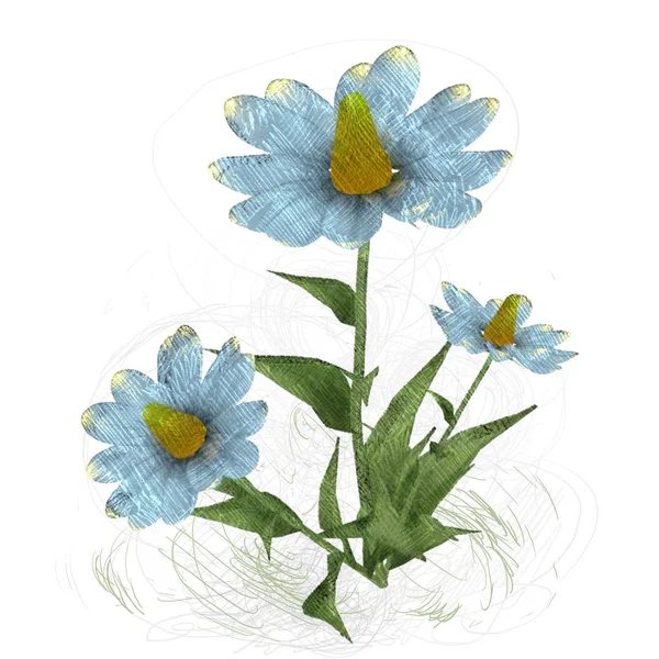 beyaz zemin üzerine suluboya çiçek