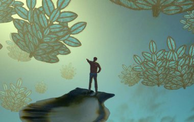 Bir ağaç ile soyut arkaplan