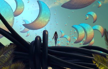 tropikal ile soyut arka plan