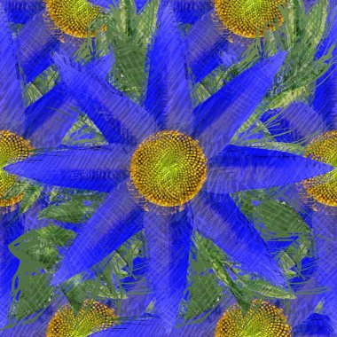 Dağınık tarzda çiçek çizim, grungy arka plan.