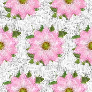 Suluboya çiçekli kusursuz desen