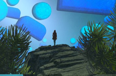 Palmiyeli tropik plaj