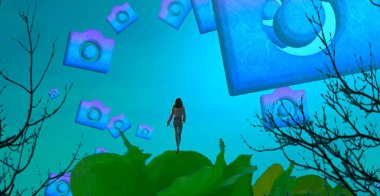 arkaplanda ağaç var