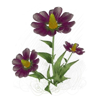 beyaz zemin üzerine suluboya çiçek