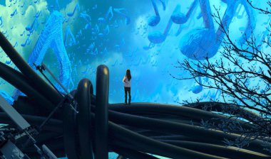 güzel ve mavi gökyüzü