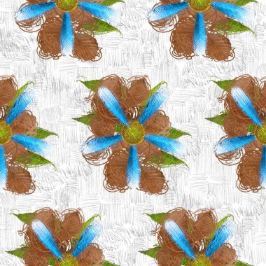 Arka planda çiçekler olan kusursuz desen