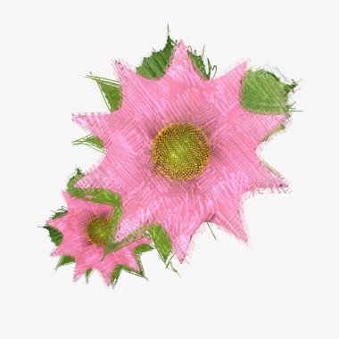 Eskipli arka planda dağınık grungy çiçekler