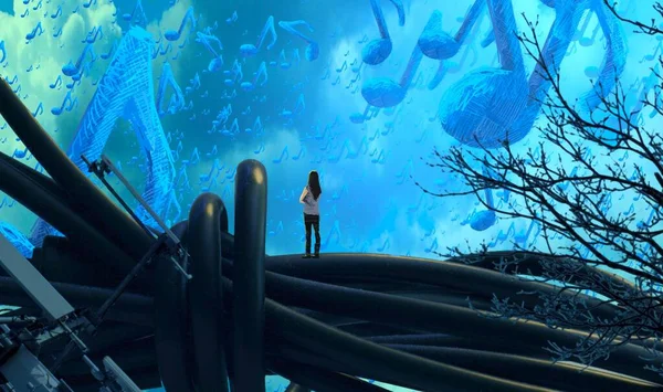 güzel ve mavi gökyüzü