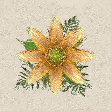 Eskipli arka planda dağınık grungy çiçek