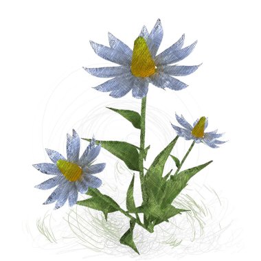 beyaz zemin üzerine suluboya çiçek