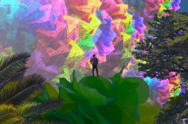 Bahçedeki renkli çiçekler.