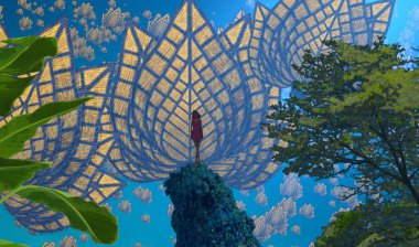 tropikal ağaçlar ile soyut arka plan