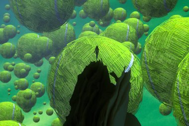 ormanda yeşil balık