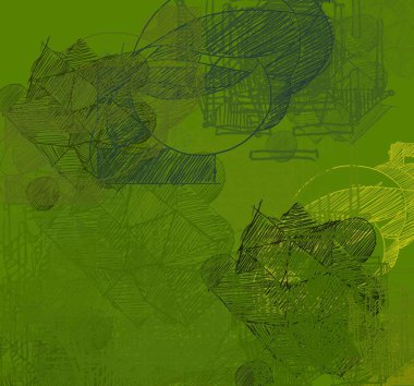 Grunge arka planı yeşil yaprakları ile