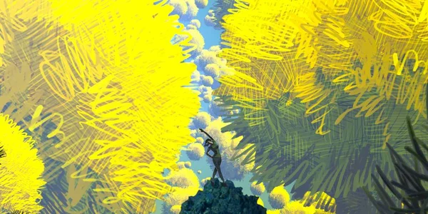 Осіннє Листя Жовтому Фоні — стокове фото
