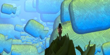 renkli ve mavi arka plan