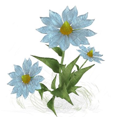 beyaz arkaplanda izole edilmiş çiçek