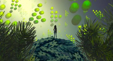 noel ve yeşil arka plan