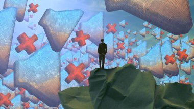 kopya alanı ile arka plan için sanatsal renkli illüstrasyon