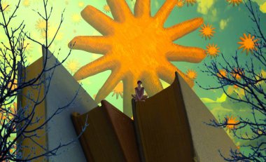 Ağaçta sonbahar yaprakları