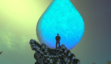 mavi bir arka plan üzerinde Noel ağacı