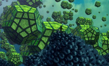 yeşil arka plan soyut illüstrasyon