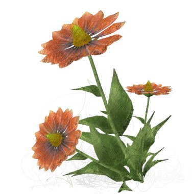 beyaz zemin üzerine suluboya çiçek