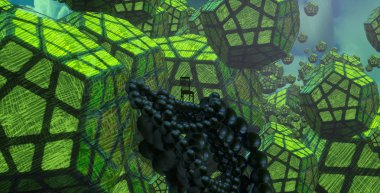 yeşil desenler ile soyut sanat arka plan