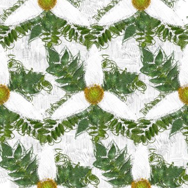 Yeşil yapraklı pürüzsüz desen