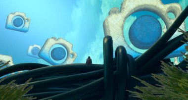 bahçede modern tarzda