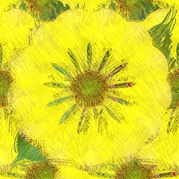 Abstracte Achtergrond Met Gele Bloemen — Stockfoto