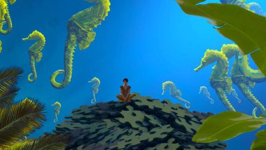 Denizde genç bir kadın