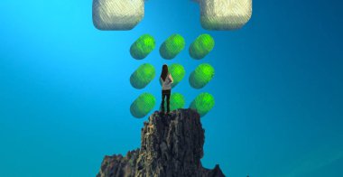 renkli ve yeşil ağaç