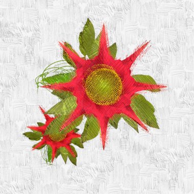 Eskipli arka planda dağınık grungy çiçekler