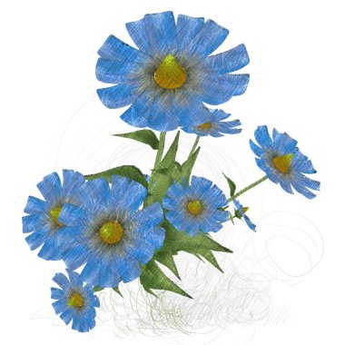 beyaz arka plan üzerinde güzel çiçek çiçekleri