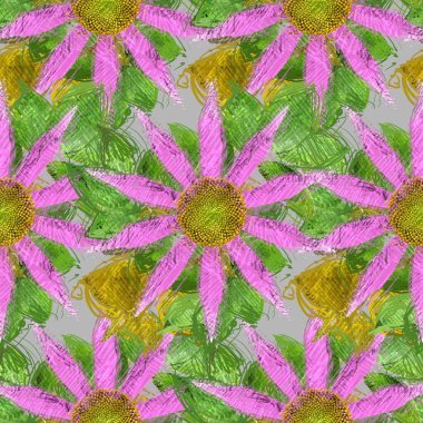 Arka planda çiçekler olan kusursuz desen