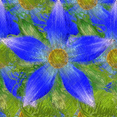 Dağınık tarzda çiçek çizim, grungy arka plan.